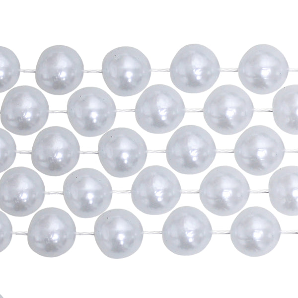 60 22mm Round Pearl White Mardi Gras Beads – Mardi Gras Spot