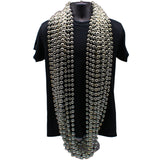 72" 18mm Round Metallic Silver Mardi Gras Beads