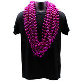 48" 20mm Round Metallic Hot Pink Mardi Gras Beads