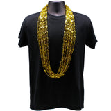 48" Swirl Metallic Gold Mardi Gras Beads - Dozen (12 Necklaces)