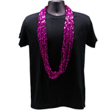 48" Swirl Metallic Hot Pink Mardi Gras Beads - Dozen (12 Necklaces)