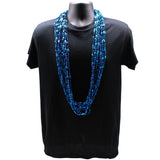 48" Swirl Metallic Royal Blue Mardi Gras Beads - Dozen (12 Necklaces)