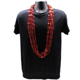 48" Swirl Metallic Red Mardi Gras Beads - Dozen (12 Necklaces)