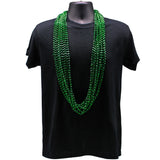 48" 8mm Cut Metallic Green Mardi Gras Beads