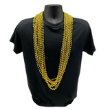 48" 8mm Round Metallic Gold Mardi Gras Beads - Dozen (12 Necklaces)