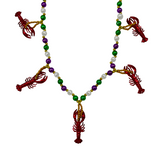 40" Purple, Green and Pearl with Gold Spacers with 5 Crawfishes (Each)