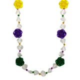 42" Purple, Green and Gold Roses Necklace (Each)