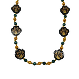 40" Blue and Orange Tiger Paw Beads (Each)