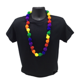 42" Rainbow Pom Pom Necklace (Each)