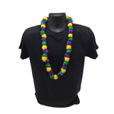 42" Mardi Gras Tinsel Pom Pom Necklace (Each)