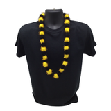 42" Black and Gold Tinsel Pom Pom Necklace (Each)