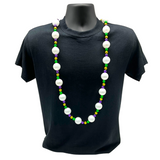 52" Purple, Green, and Gold Bead with 30mm Pearl Necklace (Each)