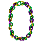 36" Jumbo Purple, Green, & Gold Chain Link Necklace - 3.5cm x 4.5cm (Each)