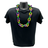 36" Jumbo Purple, Green, & Gold Chain Link Necklace - 3.5cm x 4.5cm (Each)
