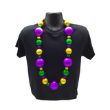 44" 20/40/60mm Purple, Green, and Gold Matte Globe Balls Necklace (Each)