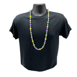 38" 16mm AB Frosted Purple, Green, and Yellow Necklace (Each)