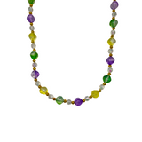 38" 16mm AB Frosted Purple, Green, and Yellow Necklace (Each)