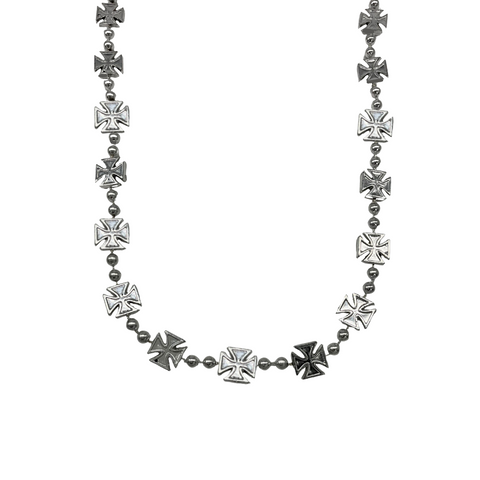 36" Chopper Bead Necklace - Metallic Silver (Each)