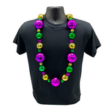 44" 20/40/60mm Purple, Green and Gold Globe Necklace (Each)