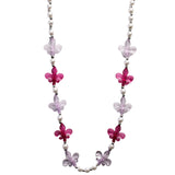 40" Acrylic Light Pink and Hot Pink Fleur de Lis Beads Necklace (Each)