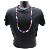 38" Red/White/Blue Satin Swirl Bead (Each)