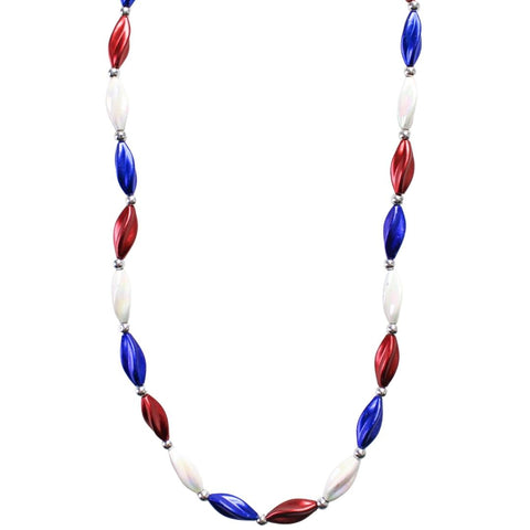 38" Red/White/Blue Satin Swirl Bead (Each)