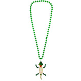 40" Alligator Bobble Medallion on 10mm Green Beads (Each)