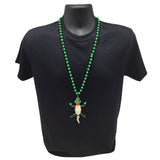 40" Alligator Bobble Medallion on 10mm Green Beads (Each)