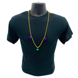33" 7mm Gold Necklace with Purple & Green Jingle Bells (Each)