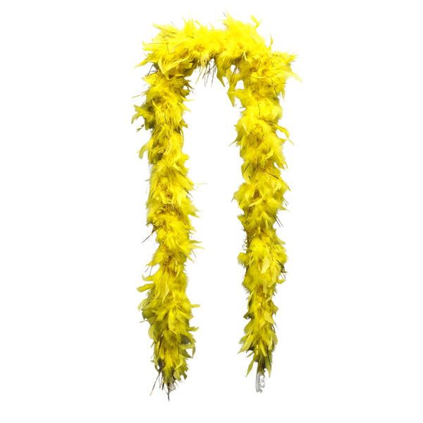 White Feather Boa with Gold Tinsel