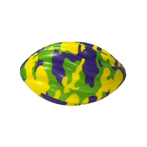 7" Purple, Green and Yellow Camo Print Foam Football (Sack of 40)