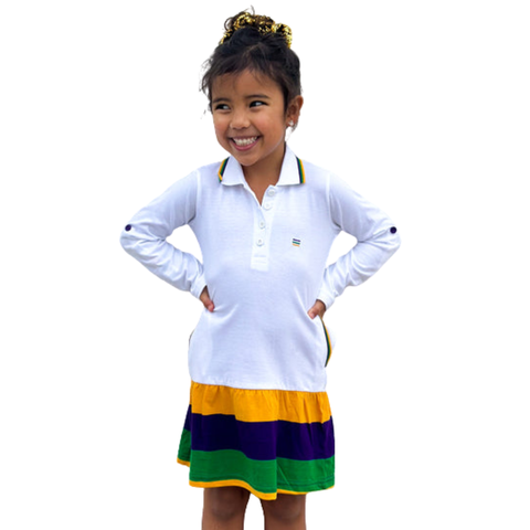 Children's White Stripe Dress (Each)