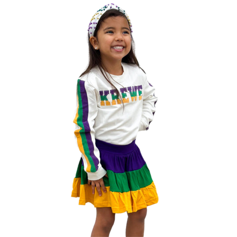 Children's Mardi Gras Color Block Skort (Each)
