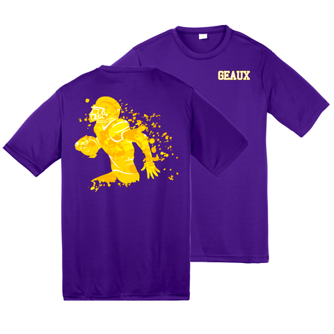 Purple and Gold GEAUX Football T-Shirt Kids - (Each)
