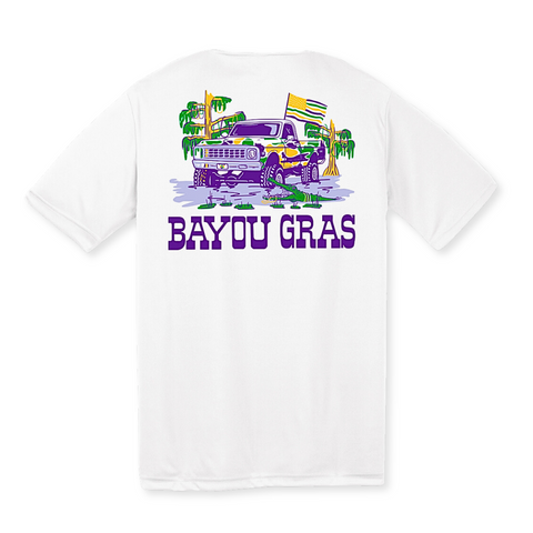 White Mardi Gras Swamp Truck T-Shirt Kids - (Each)