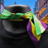 Purple, Green, and Yellow Striped Skinny Scarf (Each)