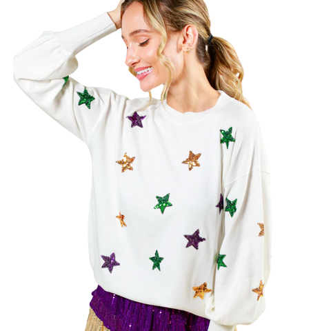 Off White Star Sequin Sweater (Each)