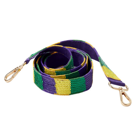 Mardi Gras Color Block Sequin Bag Strap (Each)