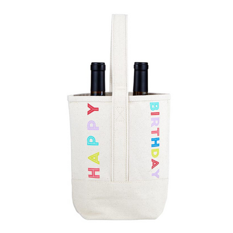 Double Bottle Wine Tote - Happy Birthday (Each)