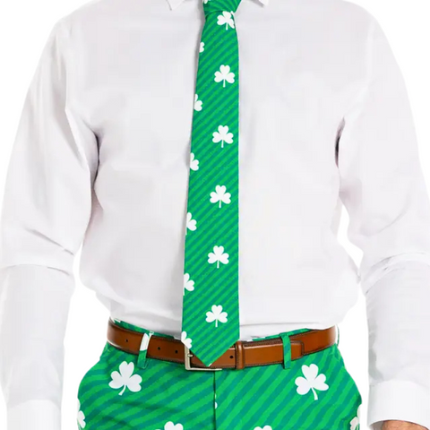 St. Patrick's Day Green Clover Neck Tie (Each)