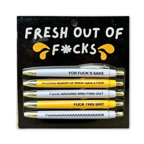 Fresh out of Fucks Pen Set (Pack of 5)