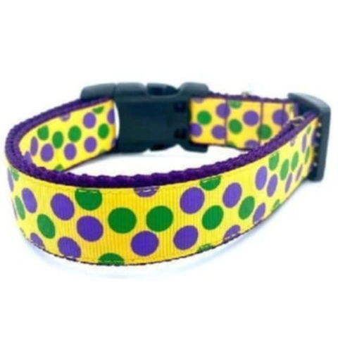Mardi Gras Polka Dot Dog Collar (Each)
