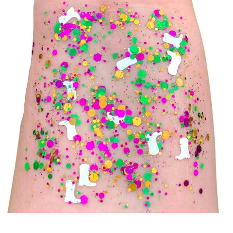 Mardi Gras Boots Organic Hair, Body, and Face Glitter (Each)