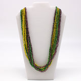 27" Purple, Green and Yellow Assorted Glass Bead Necklace (Dozen)