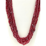 27" Red Glass Bead Necklace (Dozen)
