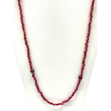 27" Red Glass Bead Necklace (Dozen)