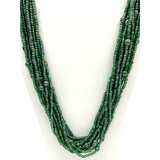 27" Green Glass Bead Necklace (Dozen)