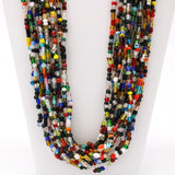 27" Multi Color Glass Bead Necklace (Dozen)