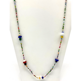 27" Multi Color Glass Bead Necklace (Dozen)