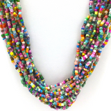 27" Multi Color Glass Bead Necklace (Dozen)